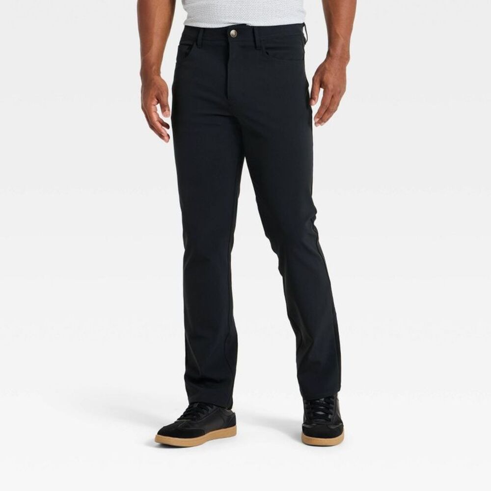 Men's Slim Straight Fit Five Pocket Pants - Goodfellow & Co Black 34x30